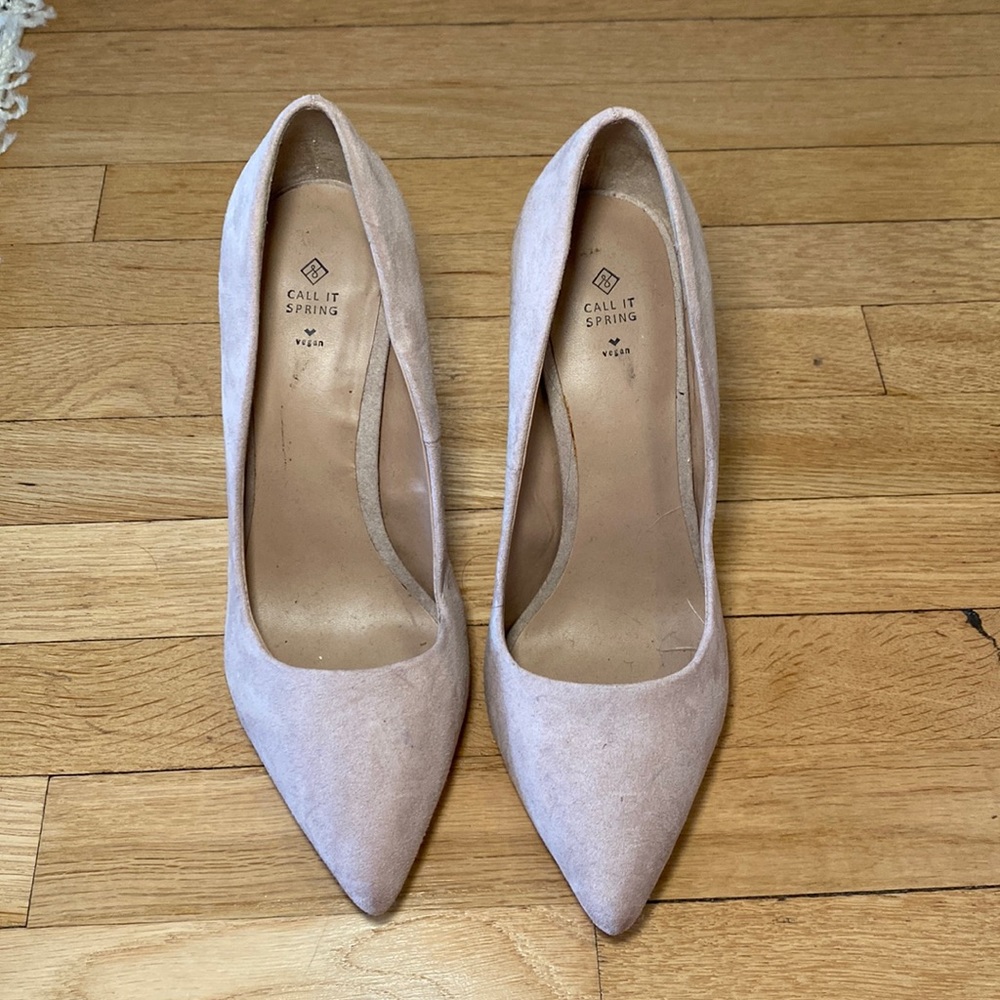 Vegan Cream Closed Toed Heels